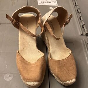 Le Chateau Beige Espadrille Wedges
